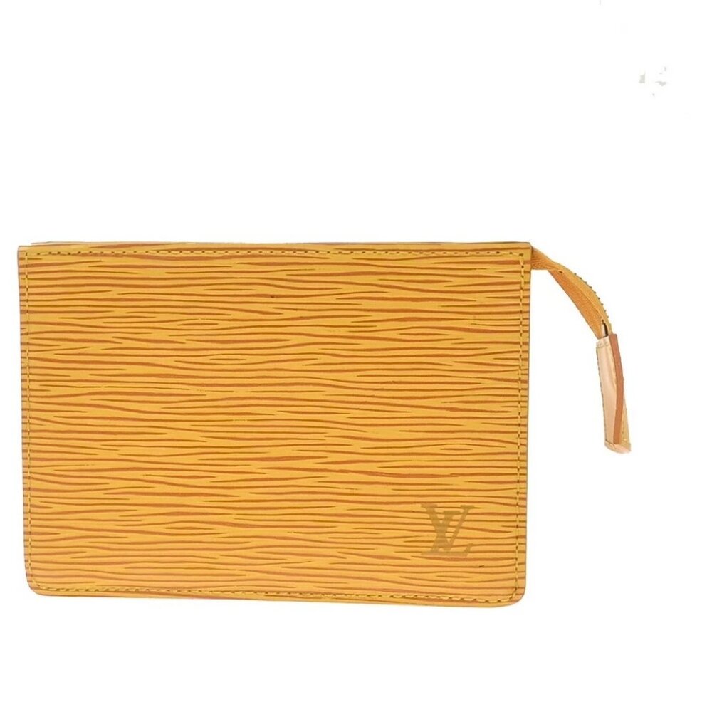 LOUIS VUITTON Poche Toilette 15 Clutch Pouch Bag Epi Leather Yellow 05KP391